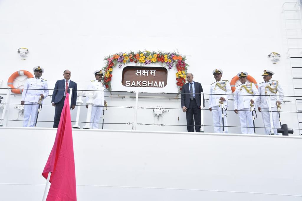 Defence Secretary Commissions OPV ICGS Saksham